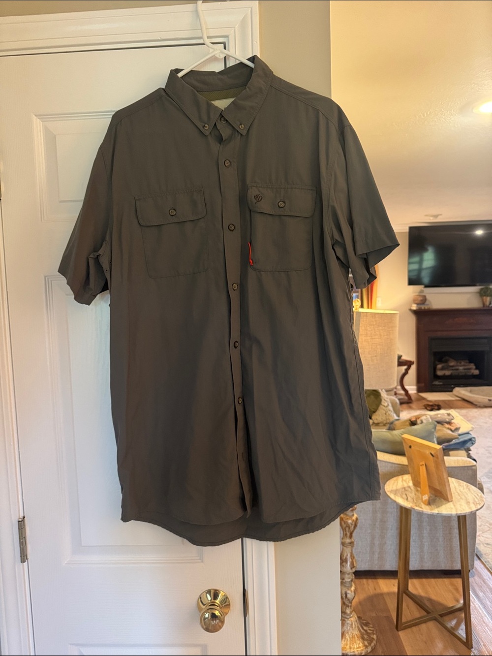 Men's Duck Camp Short-Sleeve Button-Down Shirt - olive green